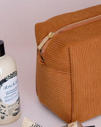 Trousse de toilette Charlotte en velours côtelé - outlet