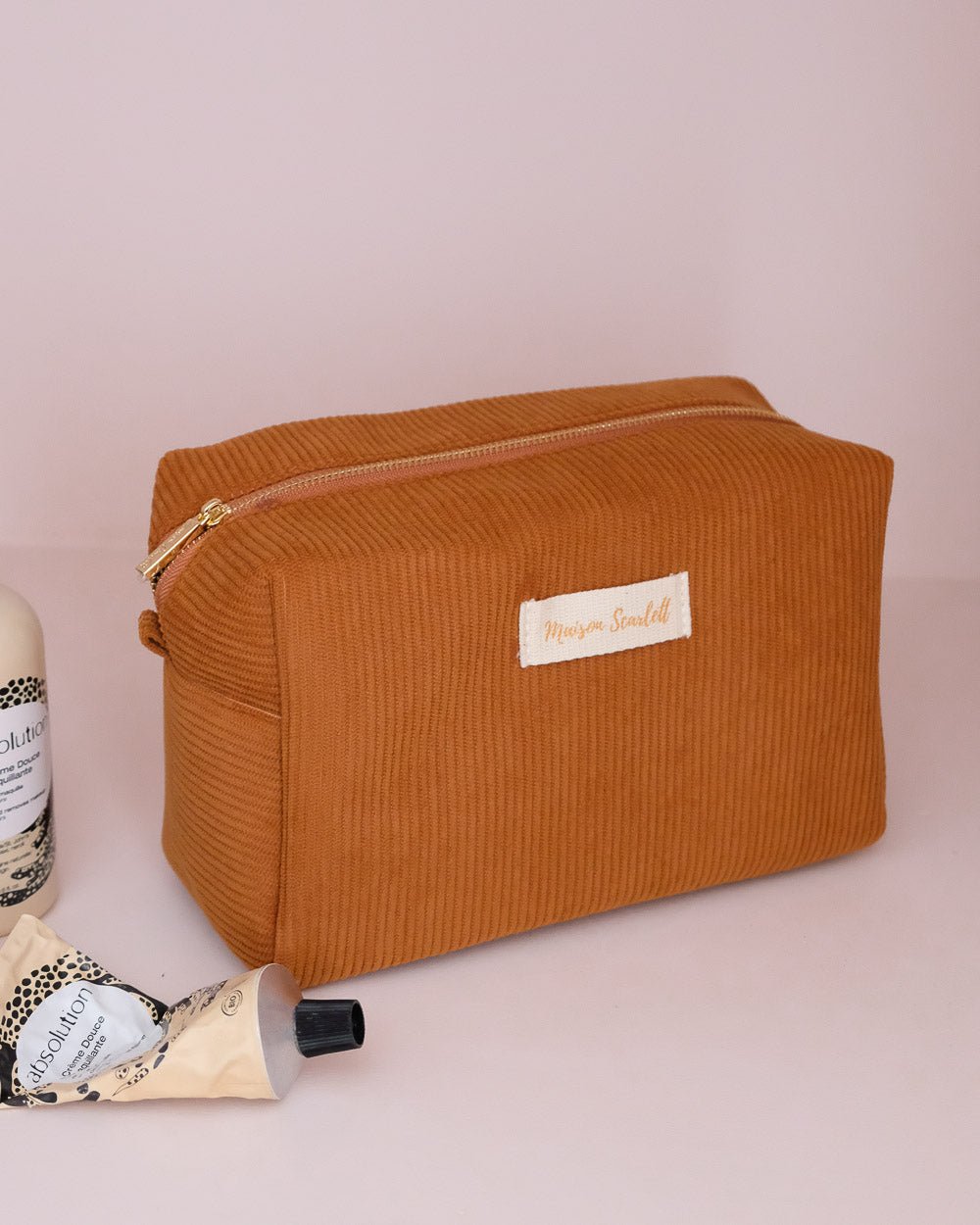 Trousse de toilette Charlotte en velours côtelé - outlet