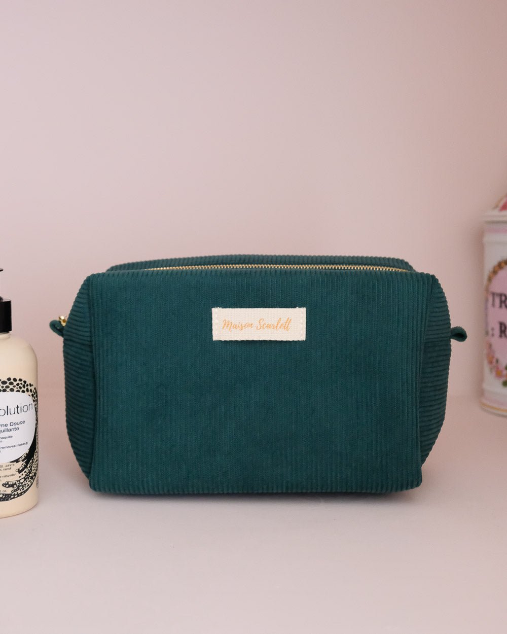 Trousse de toilette Charlotte en velours côtelé - outlet