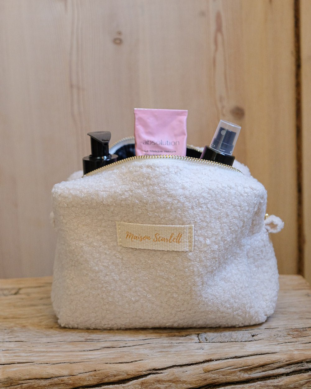 Trousse de toilette Charlotte en moumoute - outlet